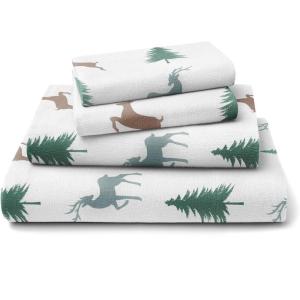 imageFlannel Christmas Sheets  100 Cotton Flannel Sheets  Queen Size Sheets  Extra Soft ampamp Cozy  Thick Warm Heavyweight Winter Sheets  Christmas Trees Deep Pocket Holiday Sheets for Women Men ampamp Kids05  Reindeer Forest