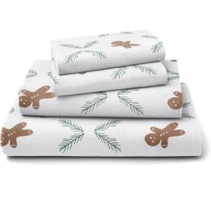 imageFlannel Christmas Sheets  100 Cotton Flannel Sheets  Queen Size Sheets  Extra Soft ampamp Cozy  Thick Warm Heavyweight Winter Sheets  Christmas Trees Deep Pocket Holiday Sheets for Women Men ampamp Kids02  Gingerbread Cookie
