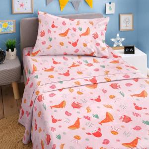 imageKids Baseball Queen 4 Piece Sheet Set  Boys Girls Teens Toddler  Easy Fit Deep Pockets  Breathable Hotel Quality Bedding Sheets  Machine Washable  Wrinkle Free  Cute Cozy Soft  CGK Linens11  Pink Fish