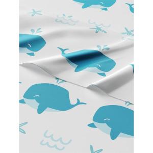 imageKids Baseball Queen 4 Piece Sheet Set  Boys Girls Teens Toddler  Easy Fit Deep Pockets  Breathable Hotel Quality Bedding Sheets  Machine Washable  Wrinkle Free  Cute Cozy Soft  CGK Linens12  Cute Whales