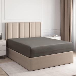 imageQueen 400 Thread Count Cotton Fitted Sheet  Hotel Quality 100 Cotton  Soft ampamp Wrinkle Free  Deep Pockets  Fits Mattress Perfectly with No PopOff Elastic  One Fitted Bottom Sheet Only  Burgundy05  Dark Grey