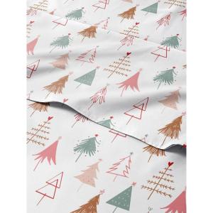 imageQueen Christmas Buffalo Plaid BampampW Sheet Set  Holiday Xmas Pattern Bedding Set  Deep Pockets  Snug Fit  4 Piece  Wrinkle Free  Comfy Festive Winter  Holiday Sheets for Women Men Kids ampamp TeensChristmas Tree 2