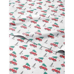 imageQueen Christmas Buffalo Plaid BampampW Sheet Set  Holiday Xmas Pattern Bedding Set  Deep Pockets  Snug Fit  4 Piece  Wrinkle Free  Comfy Festive Winter  Holiday Sheets for Women Men Kids ampamp TeensChristmas Cars