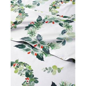 imageQueen Christmas Buffalo Plaid BampampW Sheet Set  Holiday Xmas Pattern Bedding Set  Deep Pockets  Snug Fit  4 Piece  Wrinkle Free  Comfy Festive Winter  Holiday Sheets for Women Men Kids ampamp TeensHoliday Wreath