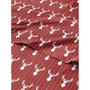 imageQueen Christmas Buffalo Plaid BampampW Sheet Set  Holiday Xmas Pattern Bedding Set  Deep Pockets  Snug Fit  4 Piece  Wrinkle Free  Comfy Festive Winter  Holiday Sheets for Women Men Kids ampamp Teens32  Holiday Stag