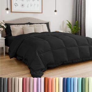imageTwin Size Navy Blue Alternative Down Comforter  Warm Lightweight Luxury and Breathable Hotel Quality Bedding Set  All Season Fluffy and Cozy Oversized Cooling Microfiber Duvet Insert Comforter04  Black