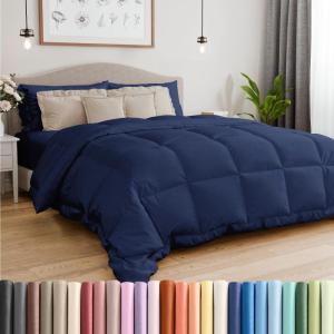 imageTwin Size Navy Blue Alternative Down Comforter  Warm Lightweight Luxury and Breathable Hotel Quality Bedding Set  All Season Fluffy and Cozy Oversized Cooling Microfiber Duvet Insert Comforter07  Navy Blue