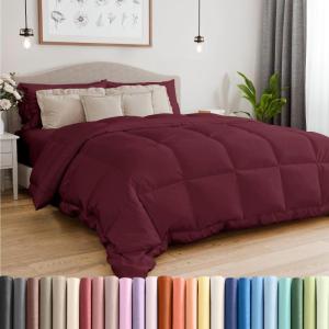 imageTwin Size Navy Blue Alternative Down Comforter  Warm Lightweight Luxury and Breathable Hotel Quality Bedding Set  All Season Fluffy and Cozy Oversized Cooling Microfiber Duvet Insert Comforter08  Burgundy