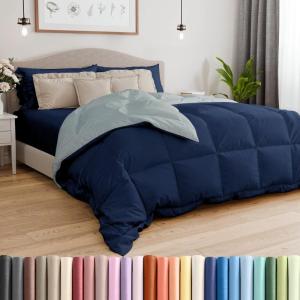 imageTwin Size Navy Blue Alternative Down Comforter  Warm Lightweight Luxury and Breathable Hotel Quality Bedding Set  All Season Fluffy and Cozy Oversized Cooling Microfiber Duvet Insert Comforter11  Navy BlueSkyblue