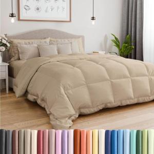 imageTwin Size Navy Blue Alternative Down Comforter  Warm Lightweight Luxury and Breathable Hotel Quality Bedding Set  All Season Fluffy and Cozy Oversized Cooling Microfiber Duvet Insert Comforter05  Cream