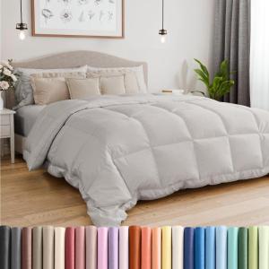 imageTwin Size Navy Blue Alternative Down Comforter  Warm Lightweight Luxury and Breathable Hotel Quality Bedding Set  All Season Fluffy and Cozy Oversized Cooling Microfiber Duvet Insert Comforter02  Light Gray