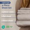 image3 Piece Bed Sheet Set Twin Size  Comfy Breathable ampamp Cooling  UltraSoft Cozy Bedding Set w 816 Inch Deep Pockets  1 Flat ampamp 1 Fitted Sheet ampamp 1 Pillowcase  Wrinkle Free ampamp Fade Resistant  Wheat02  Light Grey