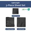 image3 Piece Bed Sheet Set Twin Size  Comfy Breathable ampamp Cooling  UltraSoft Cozy Bedding Set w 816 Inch Deep Pockets  1 Flat ampamp 1 Fitted Sheet ampamp 1 Pillowcase  Wrinkle Free ampamp Fade Resistant  Wheat06  Black