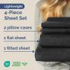 image3 Piece Bed Sheet Set Twin Size  Comfy Breathable ampamp Cooling  UltraSoft Cozy Bedding Set w 816 Inch Deep Pockets  1 Flat ampamp 1 Fitted Sheet ampamp 1 Pillowcase  Wrinkle Free ampamp Fade Resistant  Wheat06  Black