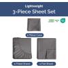 image3 Piece Bed Sheet Set Twin Size  Comfy Breathable ampamp Cooling  UltraSoft Cozy Bedding Set w 816 Inch Deep Pockets  1 Flat ampamp 1 Fitted Sheet ampamp 1 Pillowcase  Wrinkle Free ampamp Fade Resistant  Wheat03  Dark Grey