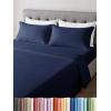 image3 Piece Bed Sheet Set Twin Size  Comfy Breathable ampamp Cooling  UltraSoft Cozy Bedding Set w 816 Inch Deep Pockets  1 Flat ampamp 1 Fitted Sheet ampamp 1 Pillowcase  Wrinkle Free ampamp Fade Resistant  Wheat05  Navy Blue