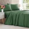 imageBamboo Sheets Full Size  Cooling Sheets for Full  100 Rayon Derived from Bamboo  Ultra Soft Breathable ampamp Hotel Luxury Bedding  1 Flat ampamp 1 Fitted ampamp 2 Pillowcases w 16 Inch Deep Pockets  White06  Emerald Green