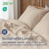 imageBamboo Sheets Full Size  Cooling Sheets for Full  100 Rayon Derived from Bamboo  Ultra Soft Breathable ampamp Hotel Luxury Bedding  1 Flat ampamp 1 Fitted ampamp 2 Pillowcases w 16 Inch Deep Pockets  White05  Wheat