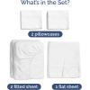 imageBamboo Sheets Full Size  Cooling Sheets for Full  100 Rayon Derived from Bamboo  Ultra Soft Breathable ampamp Hotel Luxury Bedding  1 Flat ampamp 1 Fitted ampamp 2 Pillowcases w 16 Inch Deep Pockets  White01  White