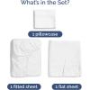 imageBamboo Sheets Full Size  Cooling Sheets for Full  100 Rayon Derived from Bamboo  Ultra Soft Breathable ampamp Hotel Luxury Bedding  1 Flat ampamp 1 Fitted ampamp 2 Pillowcases w 16 Inch Deep Pockets  White01  White