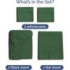 imageBamboo Sheets Full Size  Cooling Sheets for Full  100 Rayon Derived from Bamboo  Ultra Soft Breathable ampamp Hotel Luxury Bedding  1 Flat ampamp 1 Fitted ampamp 2 Pillowcases w 16 Inch Deep Pockets  White06  Emerald Green