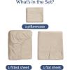 imageBamboo Sheets Full Size  Cooling Sheets for Full  100 Rayon Derived from Bamboo  Ultra Soft Breathable ampamp Hotel Luxury Bedding  1 Flat ampamp 1 Fitted ampamp 2 Pillowcases w 16 Inch Deep Pockets  White05  Wheat