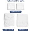 imageBamboo Sheets Full Size  Cooling Sheets for Full  100 Rayon Derived from Bamboo  Ultra Soft Breathable ampamp Hotel Luxury Bedding  1 Flat ampamp 1 Fitted ampamp 2 Pillowcases w 16 Inch Deep Pockets  White01  White