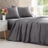 imageBamboo Sheets Full Size  Cooling Sheets for Full  100 Rayon Derived from Bamboo  Ultra Soft Breathable ampamp Hotel Luxury Bedding  1 Flat ampamp 1 Fitted ampamp 2 Pillowcases w 16 Inch Deep Pockets  White03  Dark Grey
