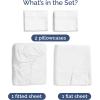 imageBamboo Sheets Full Size  Cooling Sheets for Full  100 Rayon Derived from Bamboo  Ultra Soft Breathable ampamp Hotel Luxury Bedding  1 Flat ampamp 1 Fitted ampamp 2 Pillowcases w 16 Inch Deep Pockets  White01  White