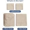 imageBamboo Sheets Full Size  Cooling Sheets for Full  100 Rayon Derived from Bamboo  Ultra Soft Breathable ampamp Hotel Luxury Bedding  1 Flat ampamp 1 Fitted ampamp 2 Pillowcases w 16 Inch Deep Pockets  White05  Wheat