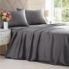imageBamboo Sheets Full Size  Cooling Sheets for Full  100 Rayon Derived from Bamboo  Ultra Soft Breathable ampamp Hotel Luxury Bedding  1 Flat ampamp 1 Fitted ampamp 2 Pillowcases w 16 Inch Deep Pockets  White03  Dark Grey