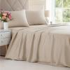 imageBamboo Sheets Full Size  Cooling Sheets for Full  100 Rayon Derived from Bamboo  Ultra Soft Breathable ampamp Hotel Luxury Bedding  1 Flat ampamp 1 Fitted ampamp 2 Pillowcases w 16 Inch Deep Pockets  White05  Wheat