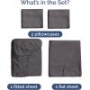 imageBamboo Sheets Full Size  Cooling Sheets for Full  100 Rayon Derived from Bamboo  Ultra Soft Breathable ampamp Hotel Luxury Bedding  1 Flat ampamp 1 Fitted ampamp 2 Pillowcases w 16 Inch Deep Pockets  White03  Dark Grey