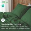 imageBamboo Sheets Full Size  Cooling Sheets for Full  100 Rayon Derived from Bamboo  Ultra Soft Breathable ampamp Hotel Luxury Bedding  1 Flat ampamp 1 Fitted ampamp 2 Pillowcases w 16 Inch Deep Pockets  White06  Emerald Green