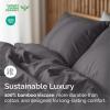 imageBamboo Sheets Full Size  Cooling Sheets for Full  100 Rayon Derived from Bamboo  Ultra Soft Breathable ampamp Hotel Luxury Bedding  1 Flat ampamp 1 Fitted ampamp 2 Pillowcases w 16 Inch Deep Pockets  White03  Dark Grey