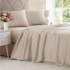 imageBamboo Sheets Full Size  Cooling Sheets for Full  100 Rayon Derived from Bamboo  Ultra Soft Breathable ampamp Hotel Luxury Bedding  1 Flat ampamp 1 Fitted ampamp 2 Pillowcases w 16 Inch Deep Pockets  White05  Wheat