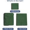 imageBamboo Sheets Full Size  Cooling Sheets for Full  100 Rayon Derived from Bamboo  Ultra Soft Breathable ampamp Hotel Luxury Bedding  1 Flat ampamp 1 Fitted ampamp 2 Pillowcases w 16 Inch Deep Pockets  White06  Emerald Green
