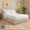 imageBedskirt Queen Size Ruffle  12 inch Drop Dust Ruffle Bed Skirt with Platform  Soft Easy Fit Premium Hotel Quality  Wrinkle Fade ampamp Shrink Resistant  for Women Men Kids and Teens  Light Grey