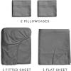 imageCGK Unlimited Queen Size Bed Sheets Cooling ampamp Breathable 60 Polyester 40 Rayon Derived from Bamboo Super Soft Comfy Sheets for Hot Sleepers to Stay Cool Queen Light Grey03  Dark Grey