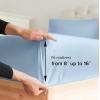 imageCGK Unlimited Queen Size Bed Sheets Cooling ampamp Breathable 60 Polyester 40 Rayon Derived from Bamboo Super Soft Comfy Sheets for Hot Sleepers to Stay Cool Queen Light Grey06  Baby Blue
