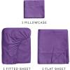 imageCGK Unlimited Queen Size Bed Sheets Cooling ampamp Breathable 60 Polyester 40 Rayon Derived from Bamboo Super Soft Comfy Sheets for Hot Sleepers to Stay Cool Queen Light Grey14  Purple