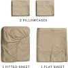 imageCGK Unlimited Queen Size Bed Sheets Cooling ampamp Breathable 60 Polyester 40 Rayon Derived from Bamboo Super Soft Comfy Sheets for Hot Sleepers to Stay Cool Queen Light Grey04  Cream