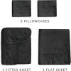 imageCGK Unlimited Queen Size Bed Sheets Cooling ampamp Breathable 60 Polyester 40 Rayon Derived from Bamboo Super Soft Comfy Sheets for Hot Sleepers to Stay Cool Queen Light Grey10  Black
