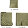 imageCGK Unlimited Queen Size Bed Sheets Cooling ampamp Breathable 60 Polyester 40 Rayon Derived from Bamboo Super Soft Comfy Sheets for Hot Sleepers to Stay Cool Queen Light Grey12  Sage Green