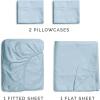 imageCGK Unlimited Queen Size Bed Sheets Cooling ampamp Breathable 60 Polyester 40 Rayon Derived from Bamboo Super Soft Comfy Sheets for Hot Sleepers to Stay Cool Queen Light Grey06  Baby Blue