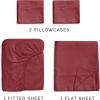 imageCGK Unlimited Queen Size Bed Sheets Cooling ampamp Breathable 60 Polyester 40 Rayon Derived from Bamboo Super Soft Comfy Sheets for Hot Sleepers to Stay Cool Queen Light Grey11  Burgundy