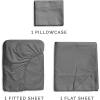 imageCGK Unlimited Queen Size Bed Sheets Cooling ampamp Breathable 60 Polyester 40 Rayon Derived from Bamboo Super Soft Comfy Sheets for Hot Sleepers to Stay Cool Queen Light Grey03  Dark Grey