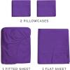 imageCGK Unlimited Queen Size Bed Sheets Cooling ampamp Breathable 60 Polyester 40 Rayon Derived from Bamboo Super Soft Comfy Sheets for Hot Sleepers to Stay Cool Queen Light Grey14  Purple