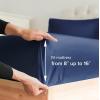 imageCGK Unlimited Queen Size Bed Sheets Cooling ampamp Breathable 60 Polyester 40 Rayon Derived from Bamboo Super Soft Comfy Sheets for Hot Sleepers to Stay Cool Queen Light Grey09  Navy Blue
