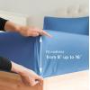 imageCGK Unlimited Queen Size Bed Sheets Cooling ampamp Breathable 60 Polyester 40 Rayon Derived from Bamboo Super Soft Comfy Sheets for Hot Sleepers to Stay Cool Queen Light Grey07  Denim Blue